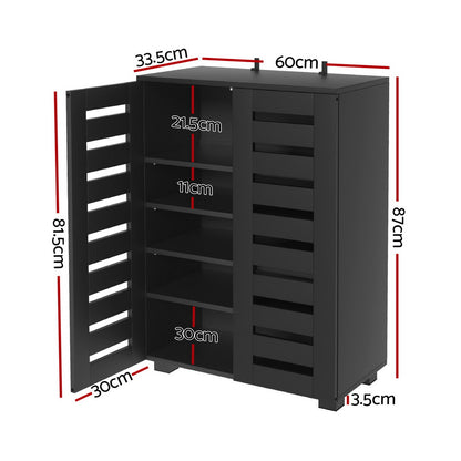 Alster Shoe Rack Storage Cabinet 20 Pairs 5-tier - Black