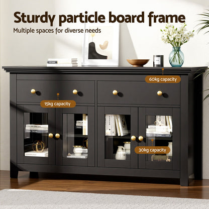 Buffet Sideboard Storage Cabinet - Black