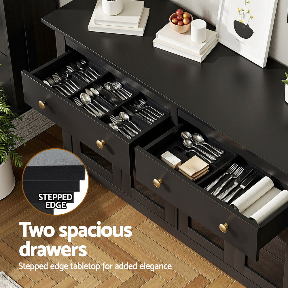 Buffet Sideboard Storage Cabinet - Black