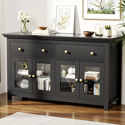 Buffet Sideboard Storage Cabinet - Black