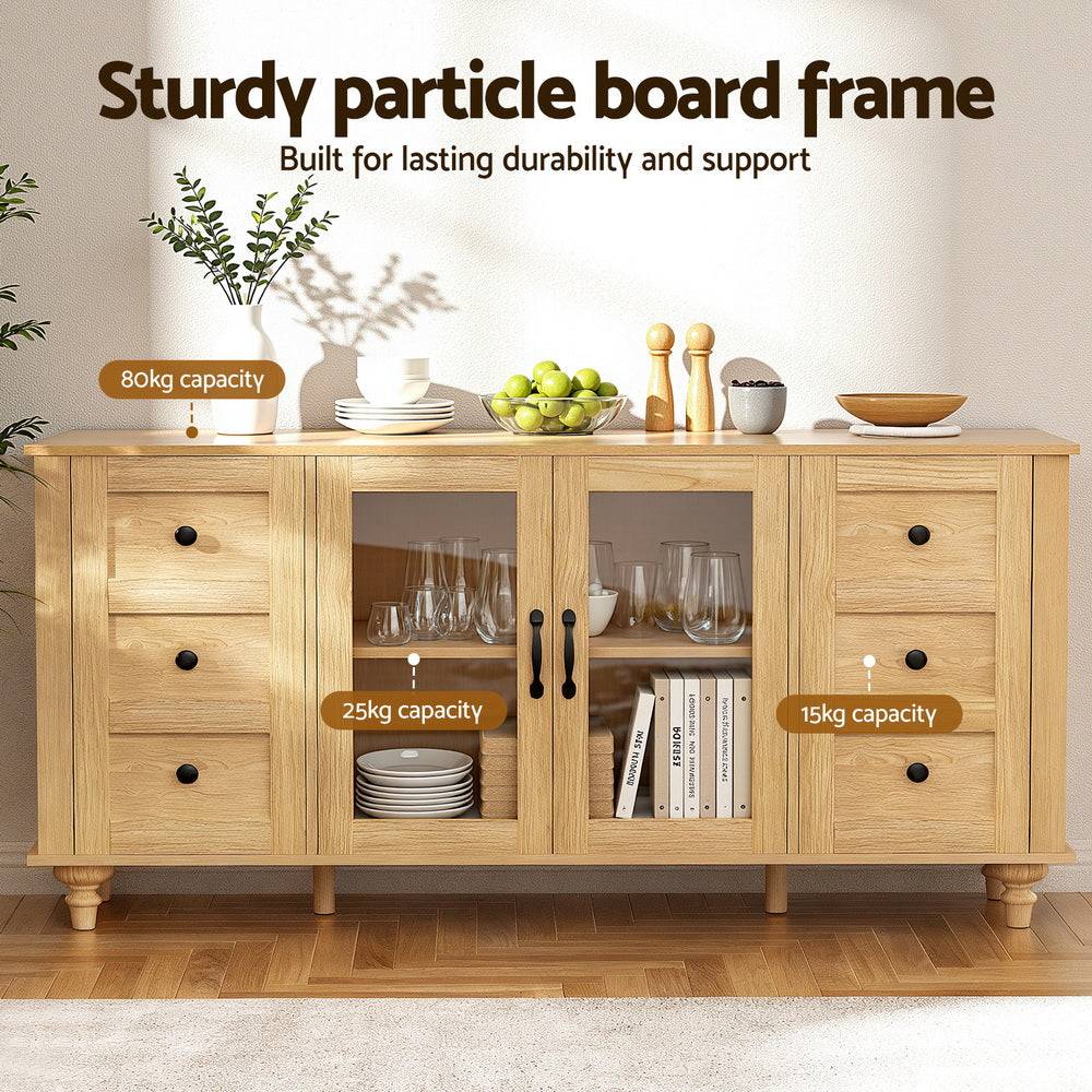 Multi-Style Buffet Sideboard Storage Cabinet - Pine