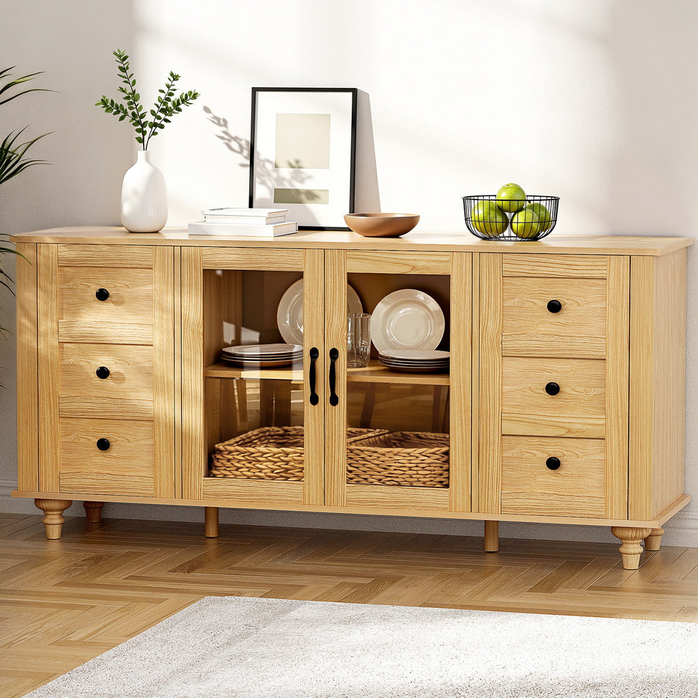 Multi-Style Buffet Sideboard Storage Cabinet - Pine