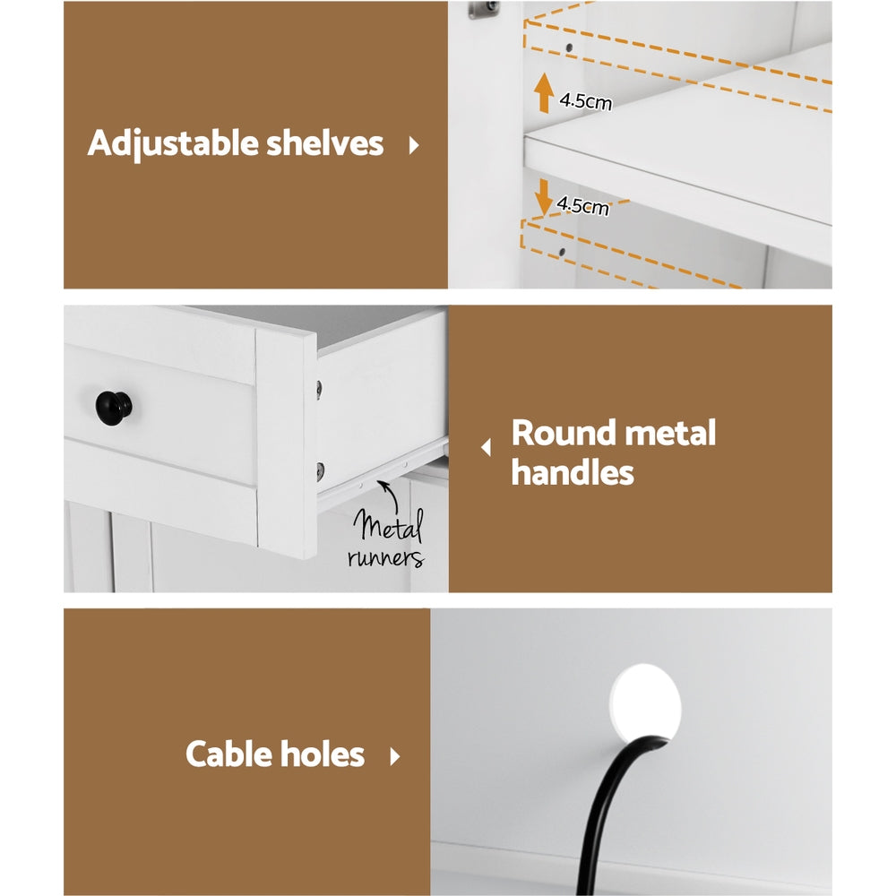 Beini Buffet Sideboard Cabinet - White