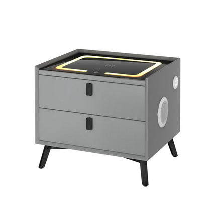 Aika Smart Bedside Table with Wireless Charging - Grey