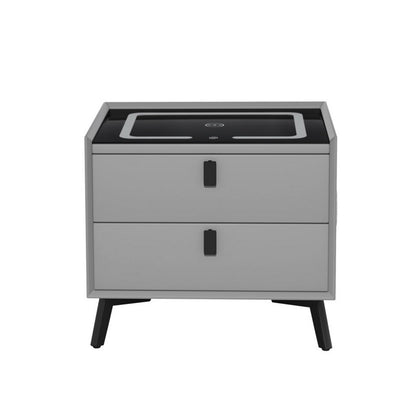 Aika Smart Bedside Table with Wireless Charging - Grey