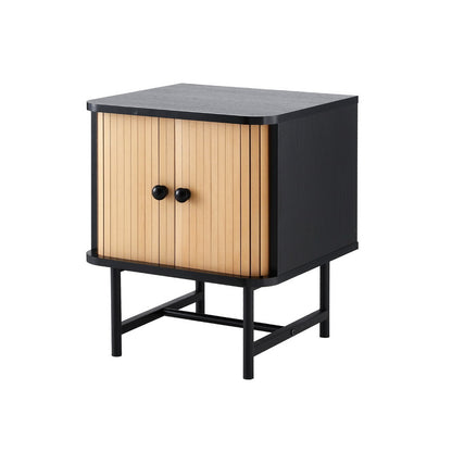 Boris Bedside Table with Sliding Doors