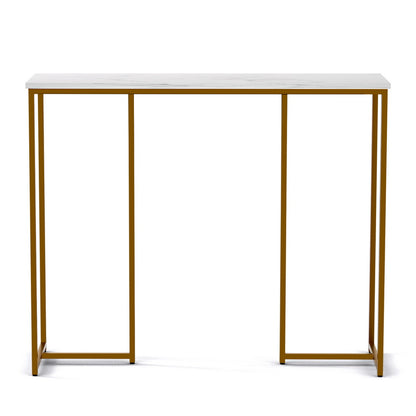 Console Table Marble Effect - White & Gold