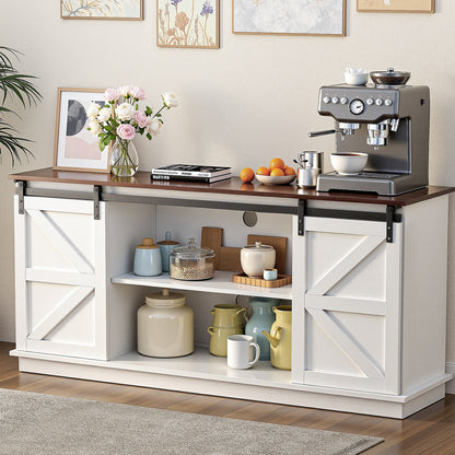 Rustic Barn Buffet Sideboard Storage - White