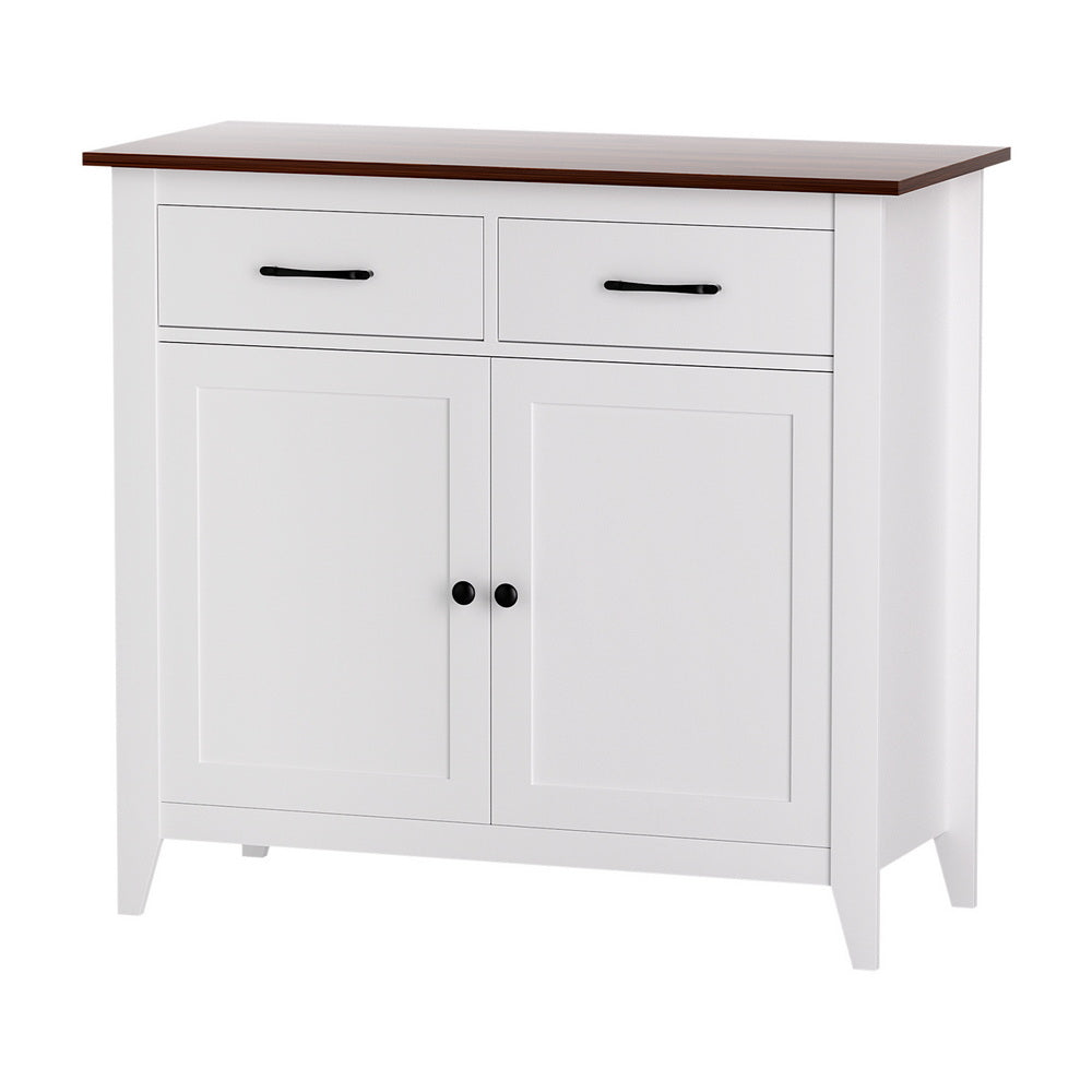 Buffet Sideboard Storage Cabinet 2 Drawers - White