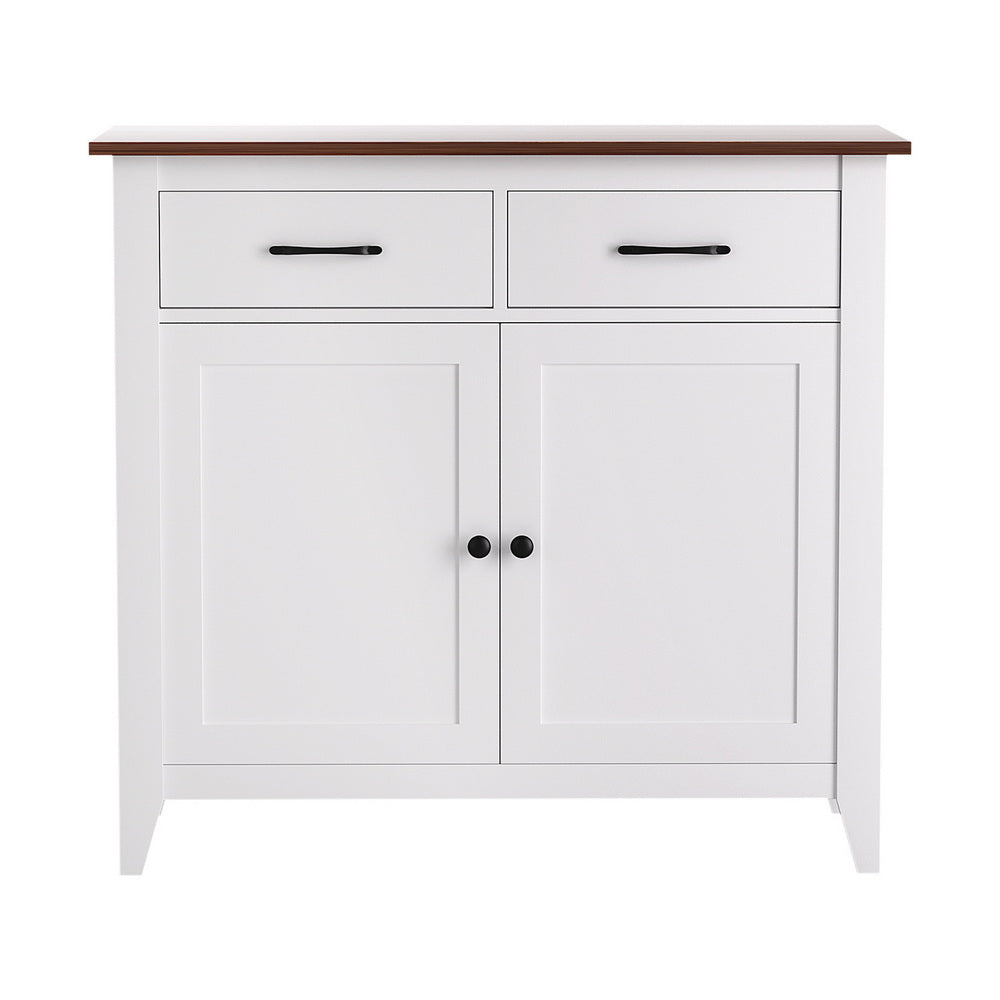 Buffet Sideboard Storage Cabinet 2 Drawers - White