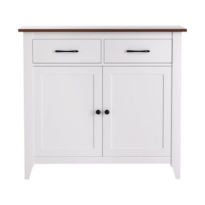 Buffet Sideboard Storage Cabinet 2 Drawers - White