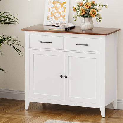Buffet Sideboard Storage Cabinet 2 Drawers - White