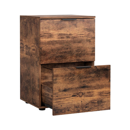 2 Drawer Filing Cabinet - Rustic Brown