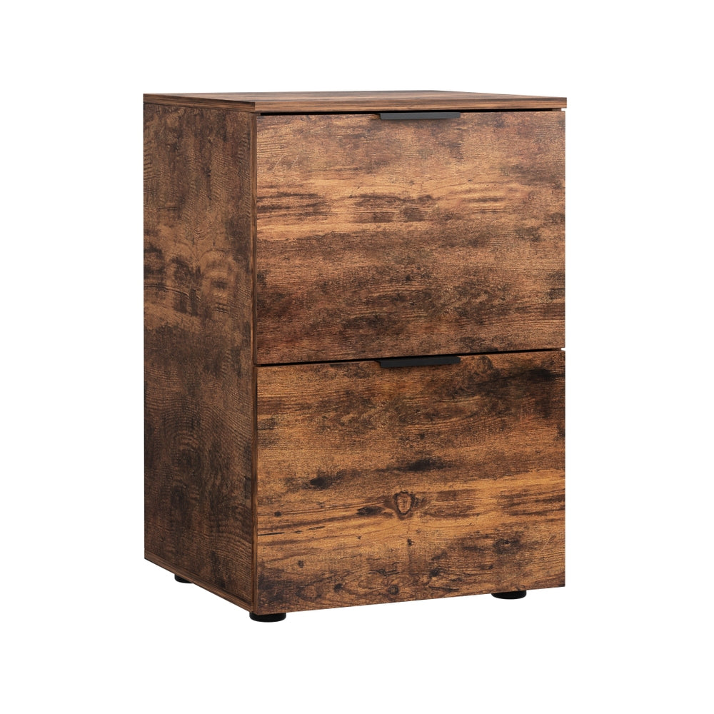 2 Drawer Filing Cabinet - Rustic Brown
