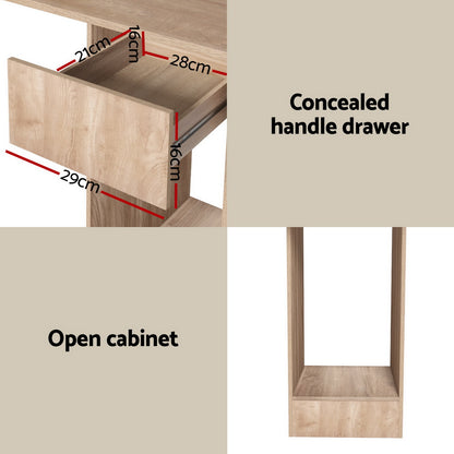 Computer Desk Bookshelf Drawer Cabinet 120CM - Oak