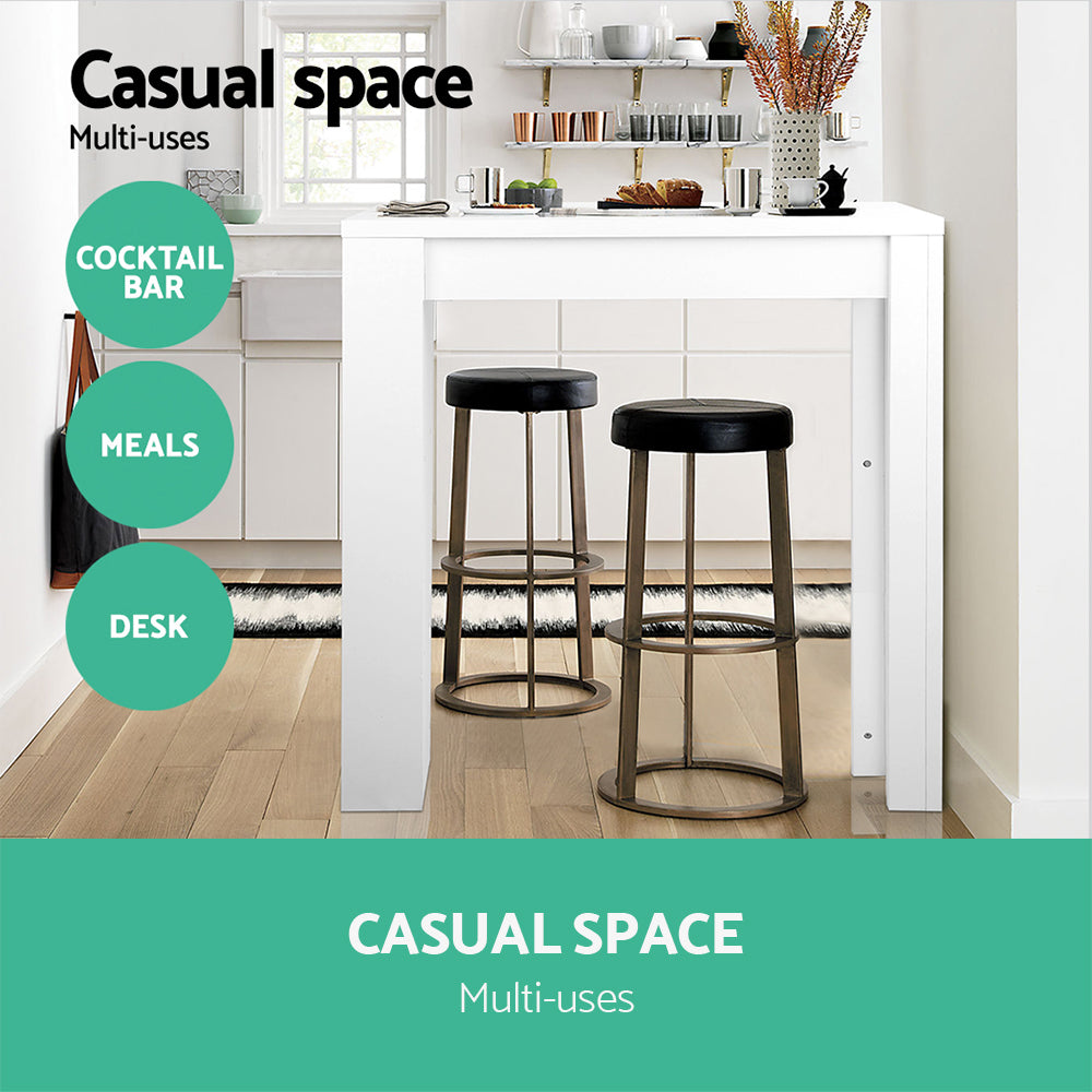 Bar Table 3-tier Storage Shelves - White