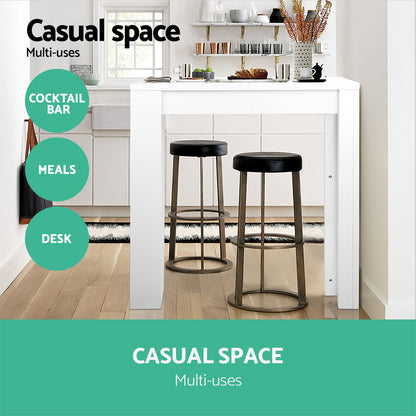 Bar Table 3-tier Storage Shelves - White