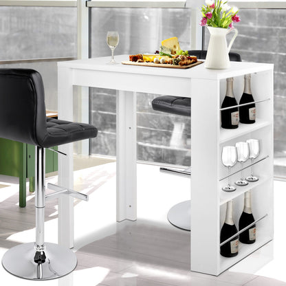 Bar Table 3-tier Storage Shelves - White