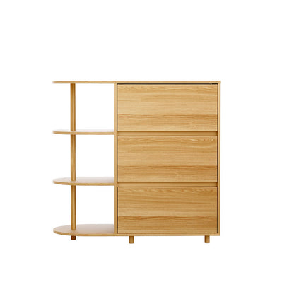 Chest of 3 Drawers Storage Cabinet 3 Shelves - Pine
