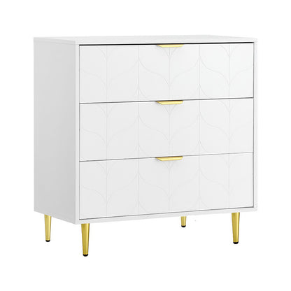 3 Chest of Drawers Lowboy Cabinet - White