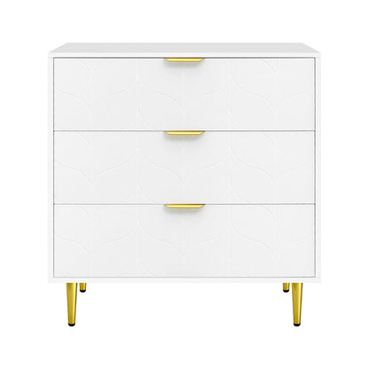 3 Chest of Drawers Lowboy Cabinet - White