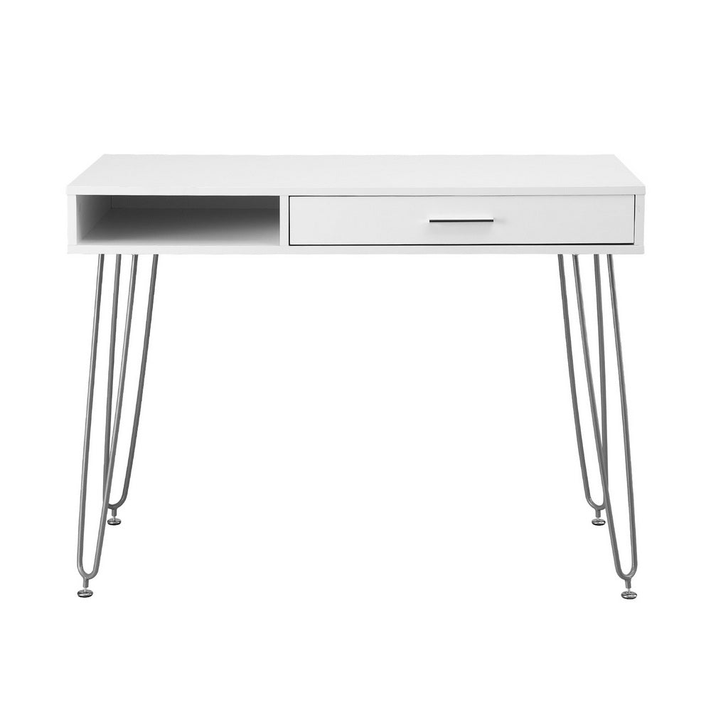Computer Desk Drawer Cabinet Home Office Workstation 100cm - White