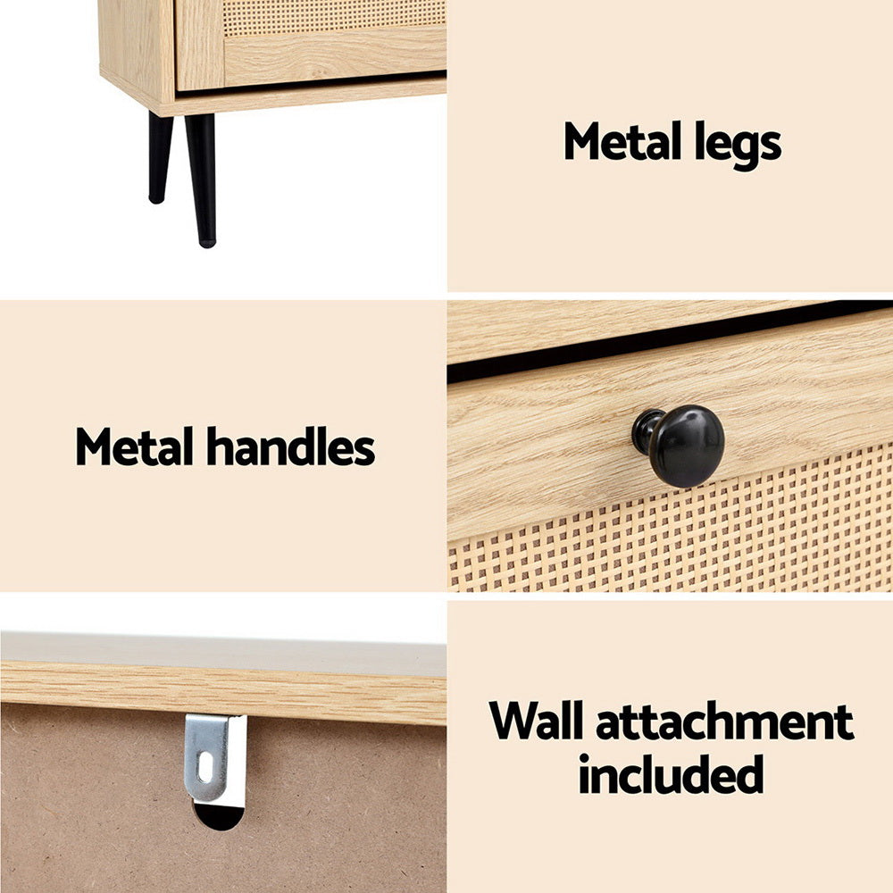 Shoe Rack Cabinet 3 Flip-out Drawers - Pine