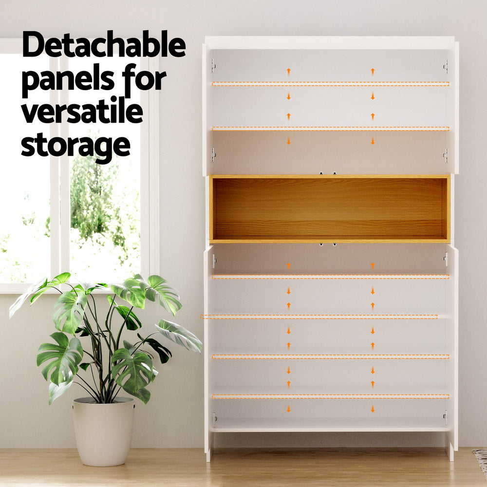 Shoe Rack Storage Cabinet 9 Tiers - White