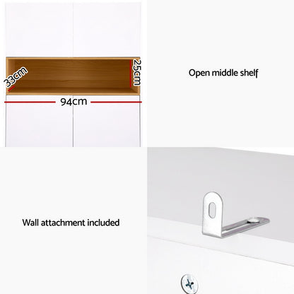 Shoe Rack Storage Cabinet 9 Tiers - White