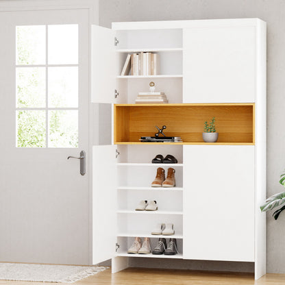 Shoe Rack Storage Cabinet 9 Tiers - White