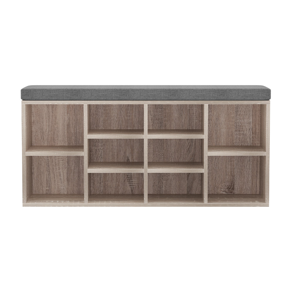 Boa Shoe Rack Cabinet Shoe Bench Fabric Seat - Pine