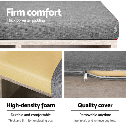 Boa Shoe Rack Cabinet Shoe Bench Fabric Seat - Pine