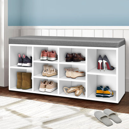 Boa Shoe Rack Storage Cabinet Bench - White
