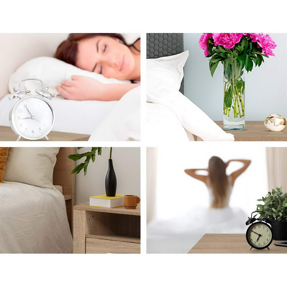 Tara Bedside Table 2 Drawers with Shelf - Oak