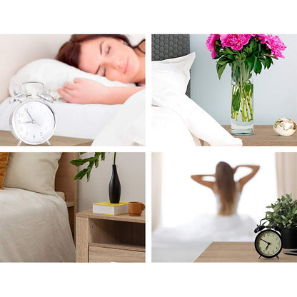 Set of 2 Tara Bedside Table 2 Drawers with Shelf - Oak