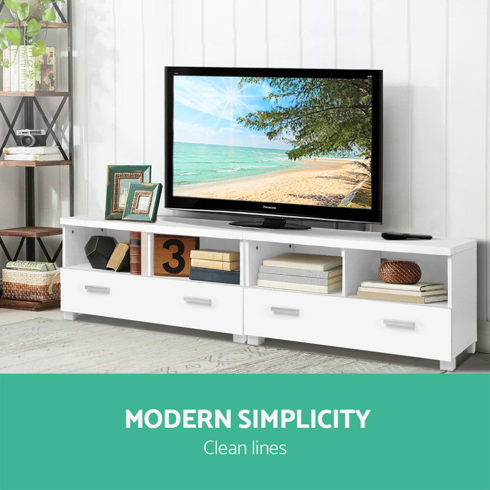 Eddie TV Cabinet Entertainment Unit 180cm - White