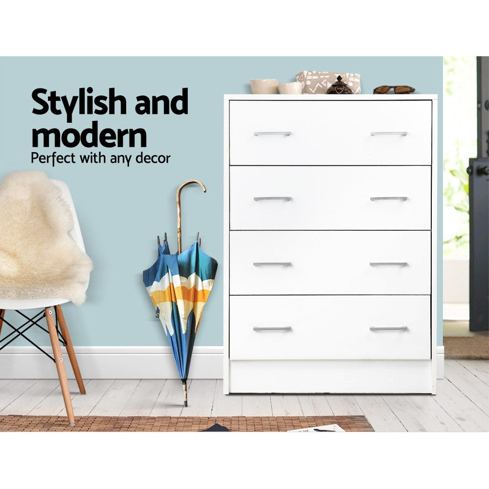 Andes 4 Chest of Drawers - White