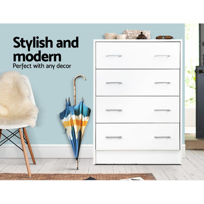 Andes 4 Chest of Drawers - White