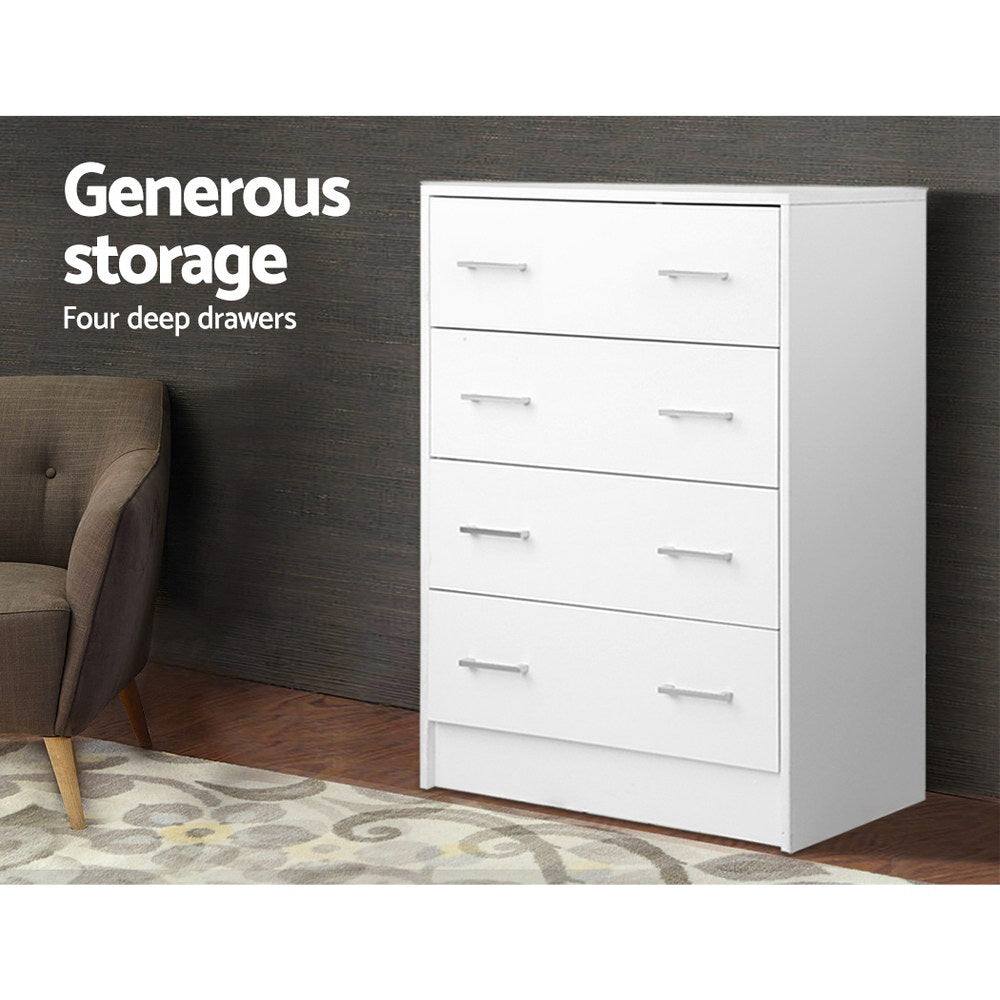 Andes 4 Chest of Drawers - White