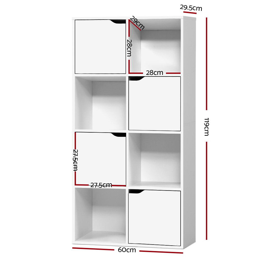 Dana Bookshelf 8 Cube Shlef - White
