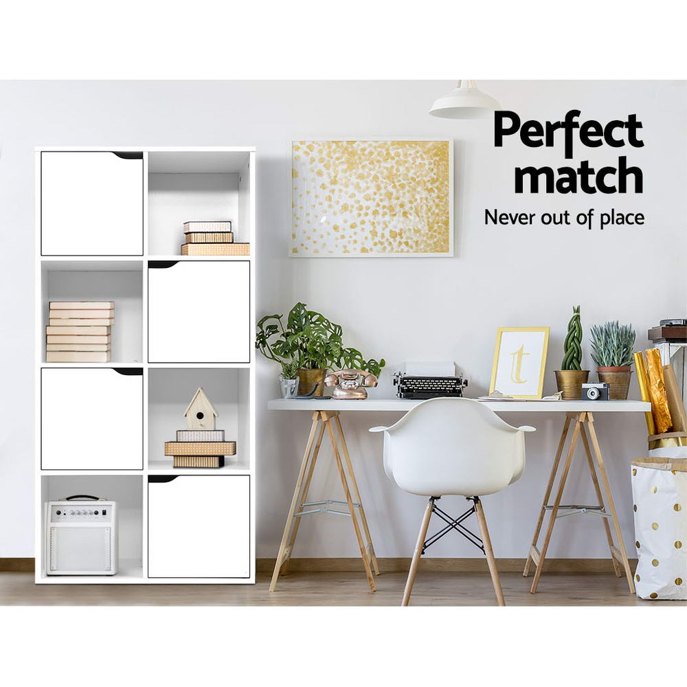 Dana Bookshelf 8 Cube Shlef - White