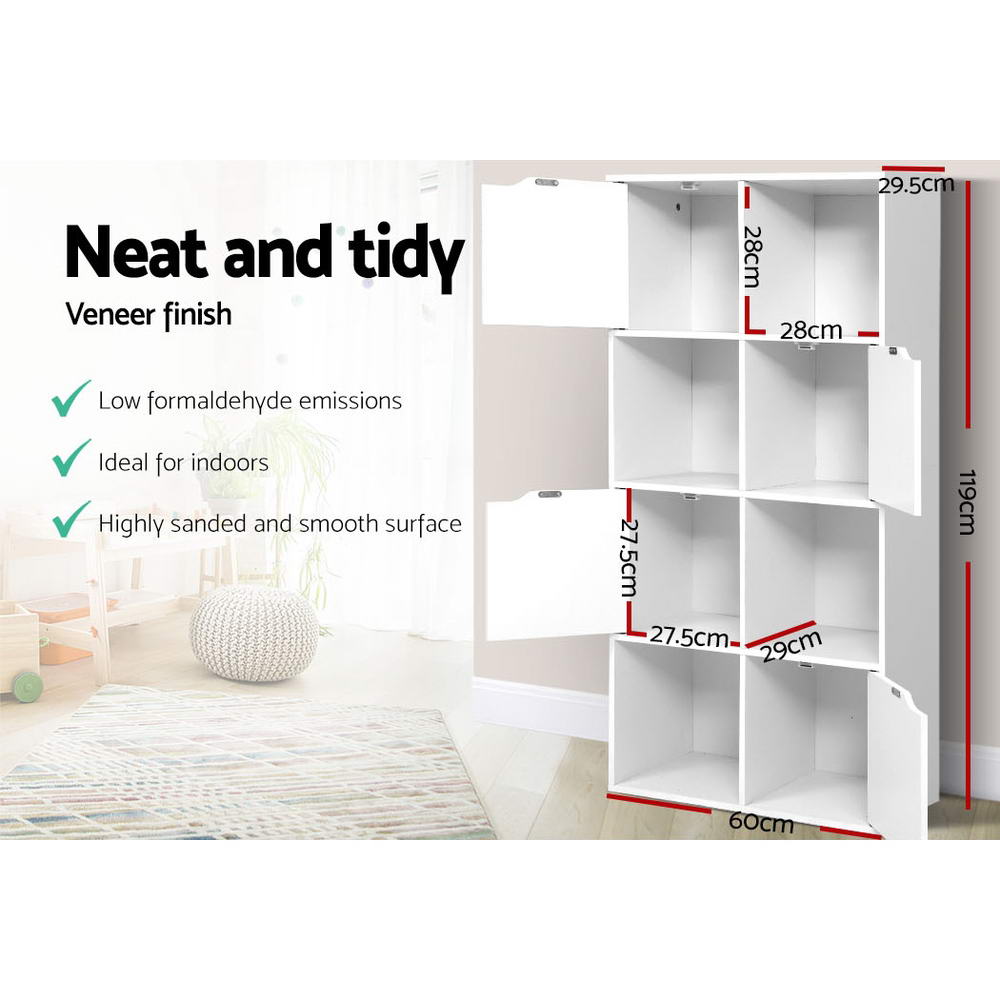 Dana Bookshelf 8 Cube Shlef - White