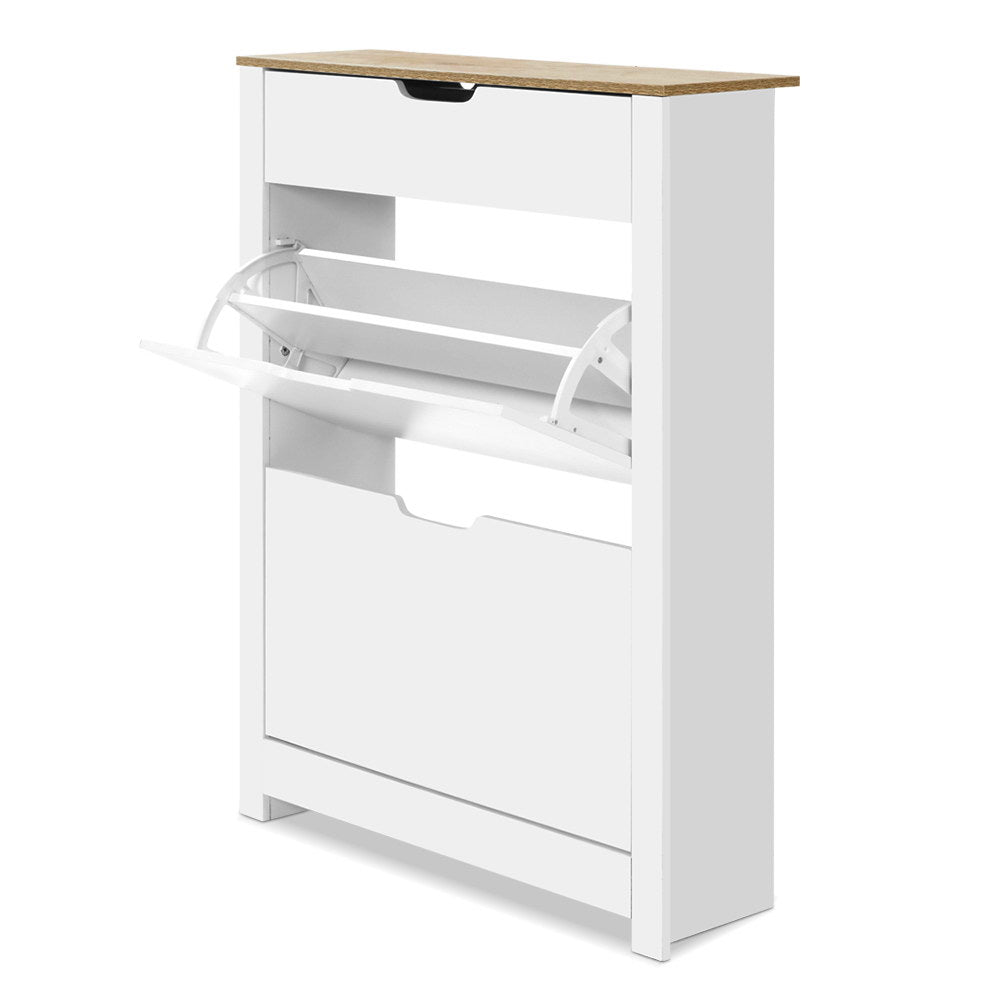 Ana Shoe Rack Cabinet 16 Pairs - White