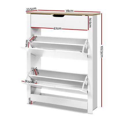 Ana Shoe Rack Cabinet 16 Pairs - White