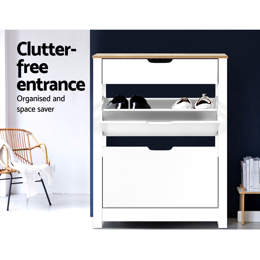 Ana Shoe Rack Cabinet 16 Pairs - White