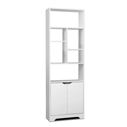 Gina Bookshelf with Cabinet - White