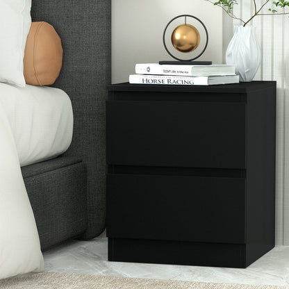 Pepe Bedside Table 2 Drawers - Black