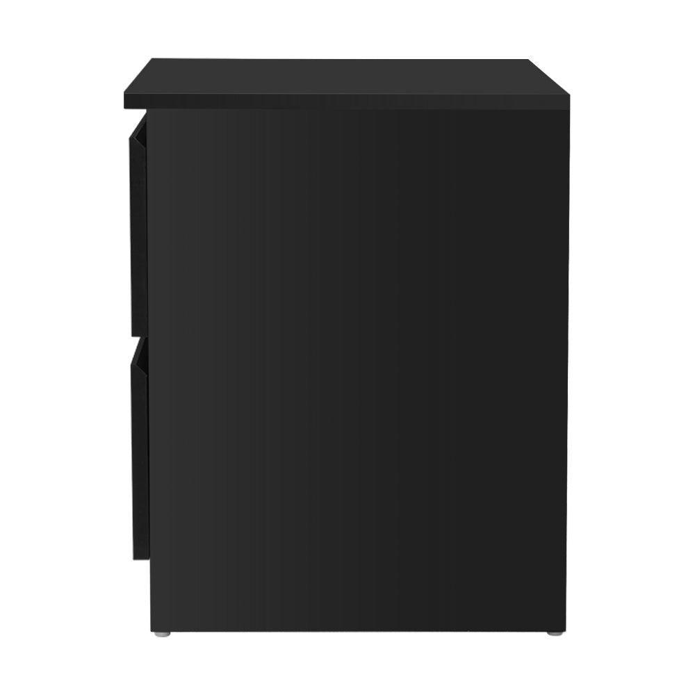 Pepe Bedside Table 2 Drawers - Black