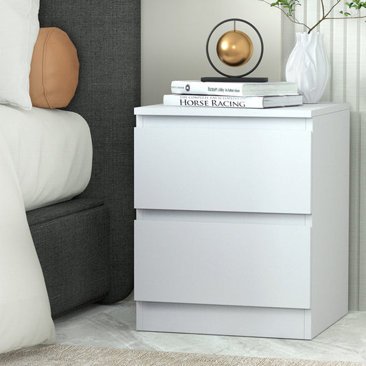 Pepe Bedside Table 2 Drawers - White