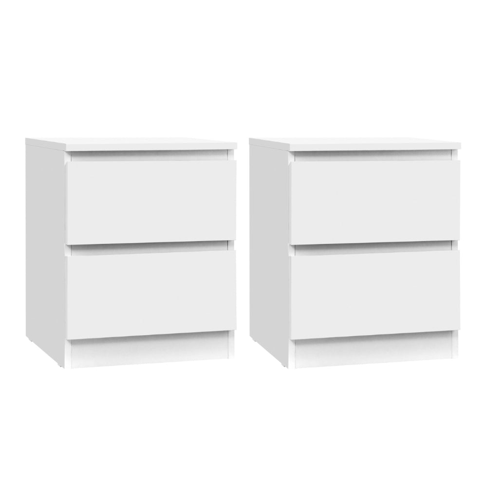 Set of 2 Pepe Bedside Table 2 Drawers - White